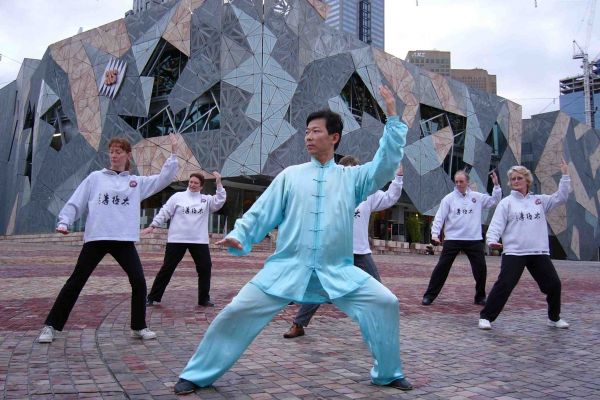Weekly public tai-chi at Melbourne's Federation Square