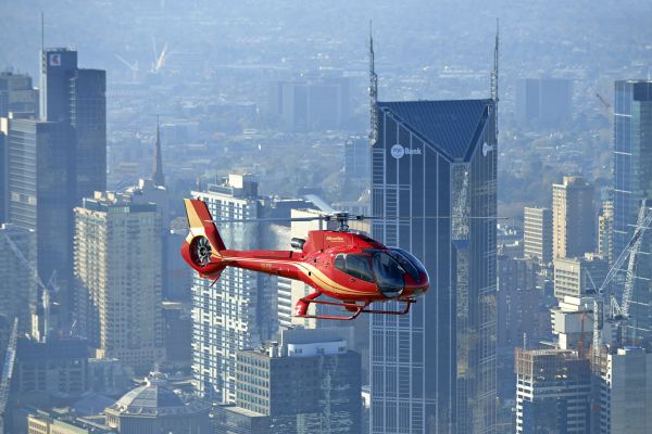 Helicopter flight over Melbourne City