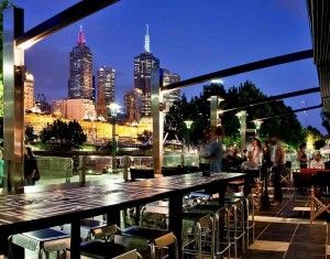 Melbourne city sights from the deck of Ludlow Dining, on Southbank